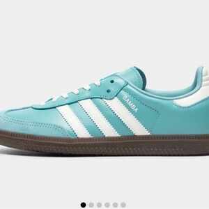 adidas Samba womens Sneakers in Aqua and White with Gum Sole